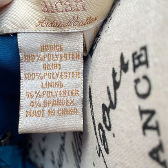 Aidan Aidan Mattox strapless sequin and teal party wedding prom dress 8 - Picture 10 of 11